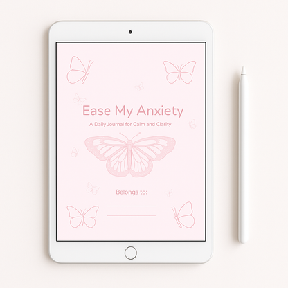 30- day guided anxiety journal digital version -pink cover