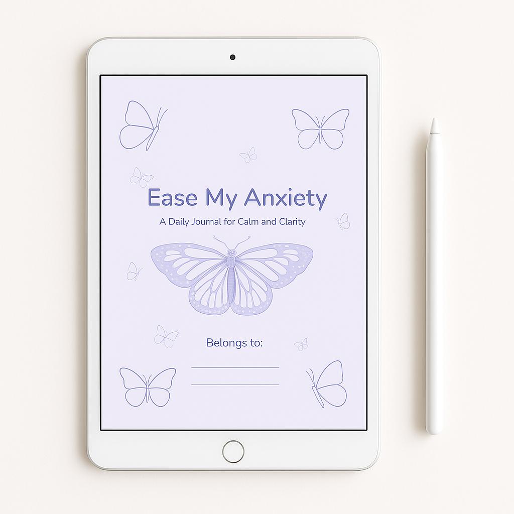 30- day guided anxiety journal digital version purple cover