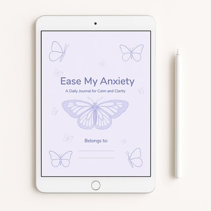 30- day guided anxiety journal digital version purple cover