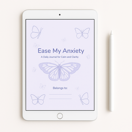 30- day guided anxiety journal digital version purple cover