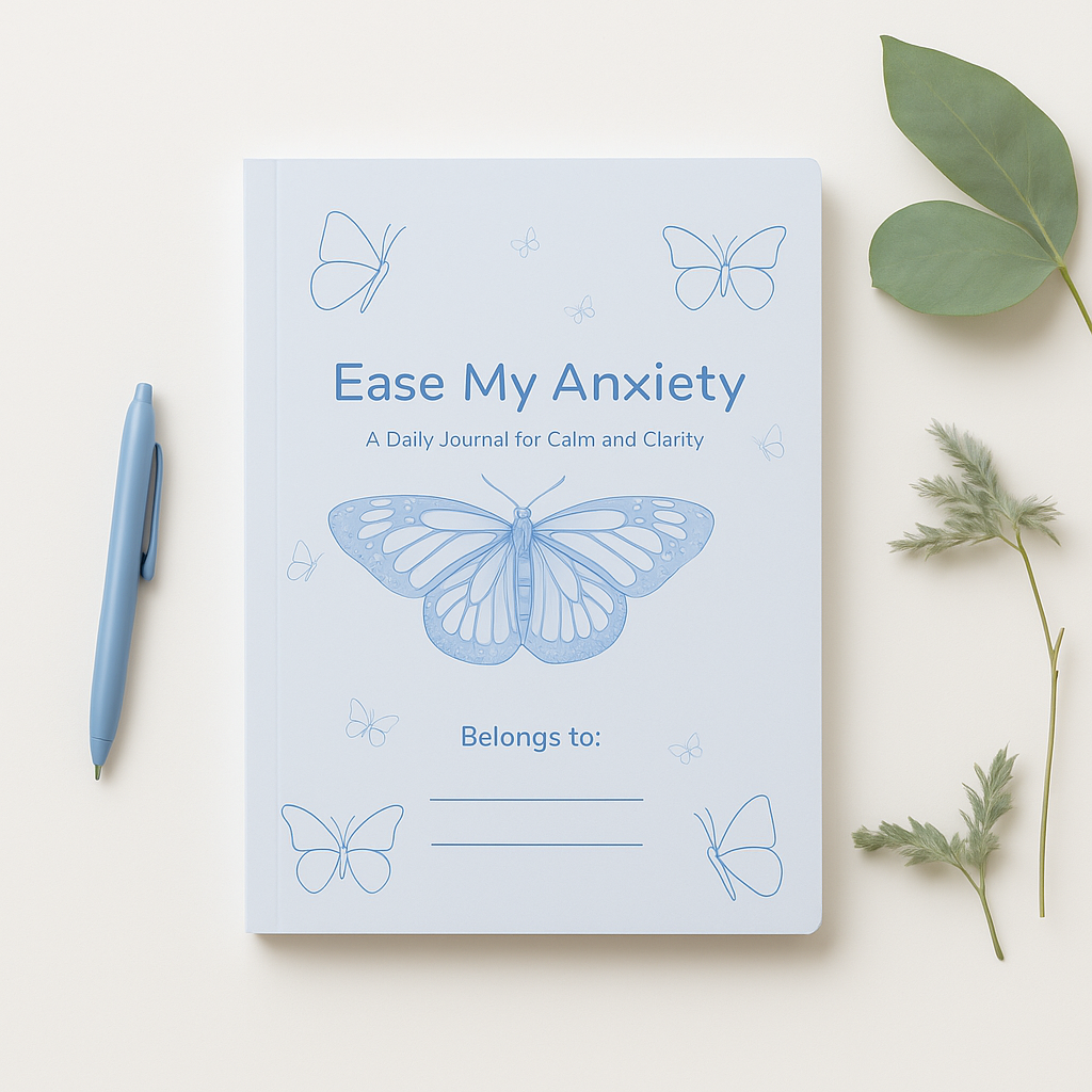 30- day guided anxiety journal printable version blue cover
