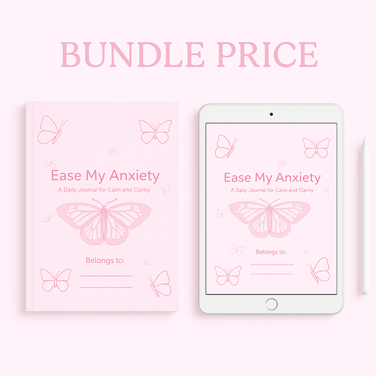 Ease my Anxiety Journal Pink A5 Printable + Digital