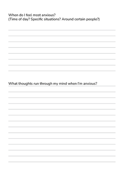 Ease my Anxiety Journal Beige A5 Printable + Digital