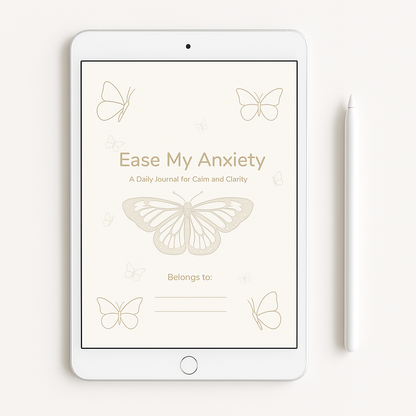 Ease my Anxiety Journal Beige A5 digital