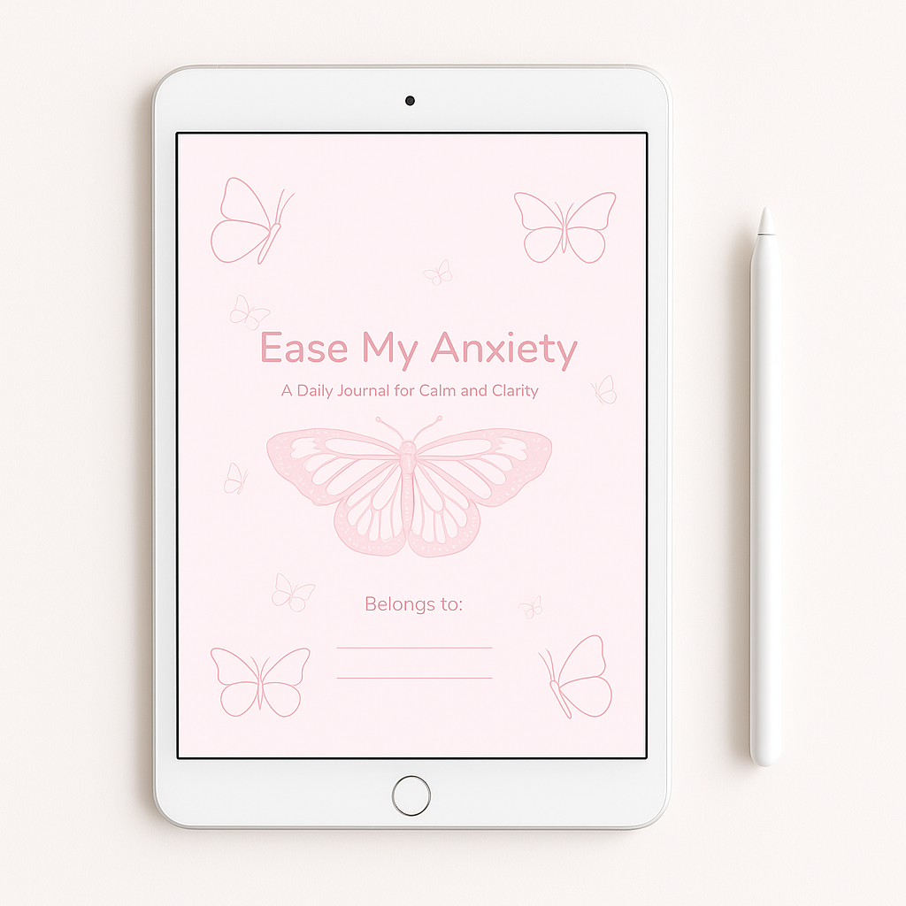 Ease my Anxiety Journal Pink A5 digital
